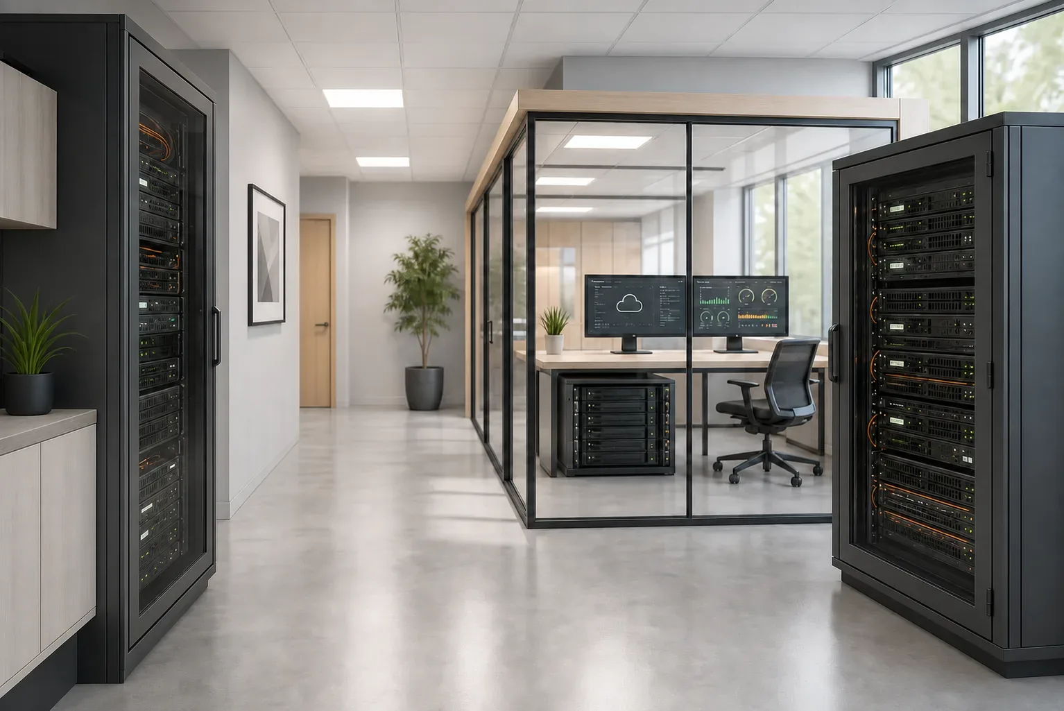 De serverruimte van Veenstra IT in Nederland