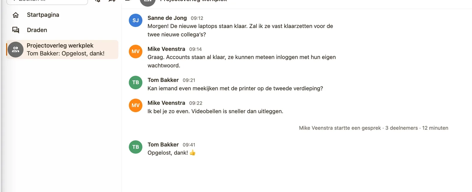 Een videogesprek in de VIT Werkplek